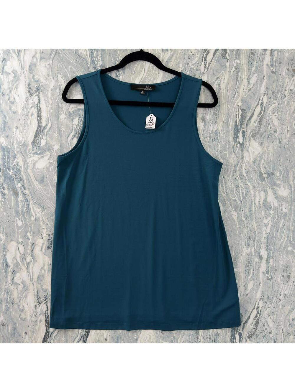 Designer Casual Teal Sleeveless Tank Top (M)